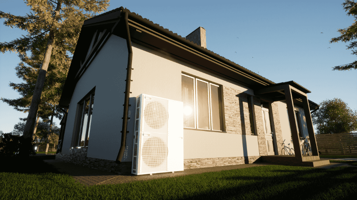 Haus mit Wärmepumpe