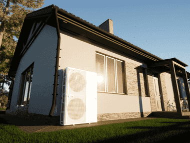 Haus mit Wärmepumpe