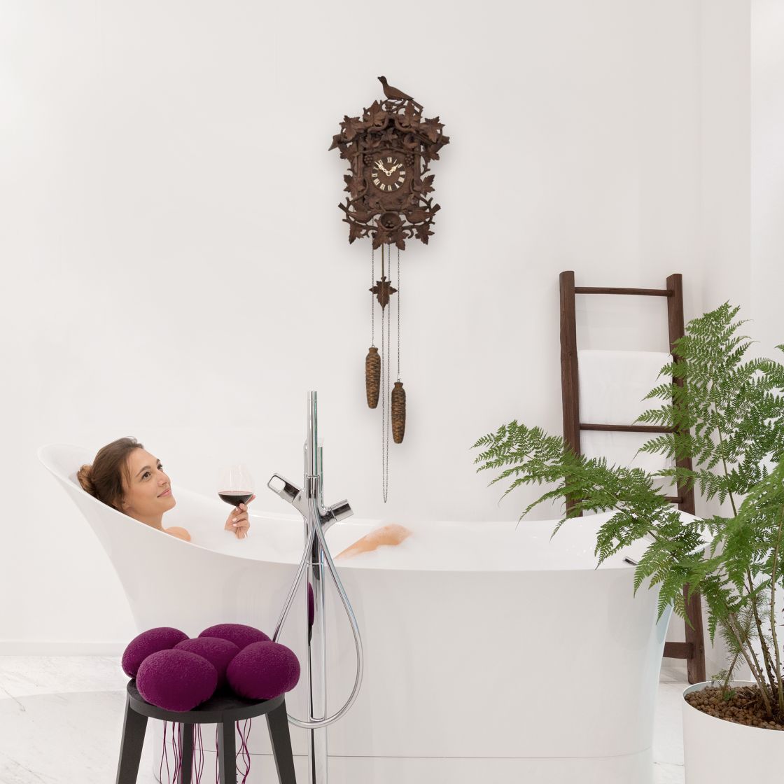 Freistehende Ovale Badewanne Schwarzwalddesign
