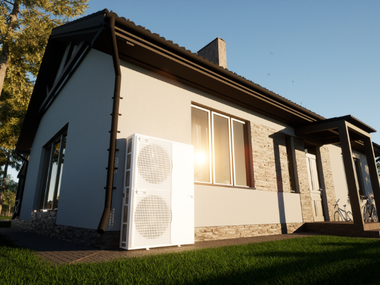 Haus mit Wärmepumpe