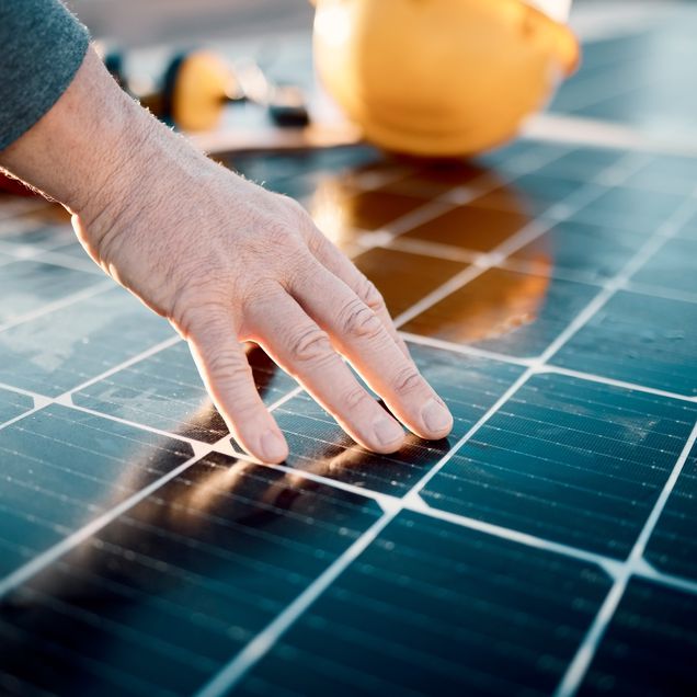 Solarpaneele am Bau