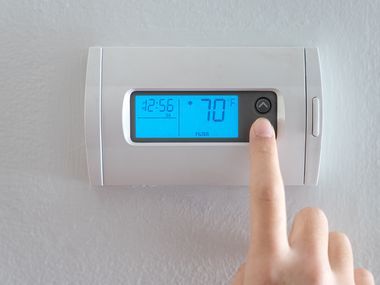 Regler eines Raumthermostats.