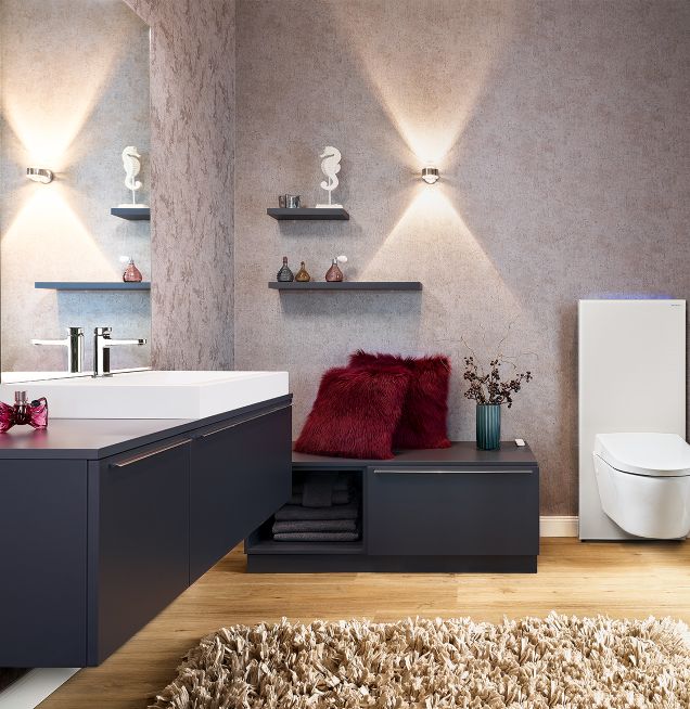 Indirekte Wandbeleuchtung im Badezimmer